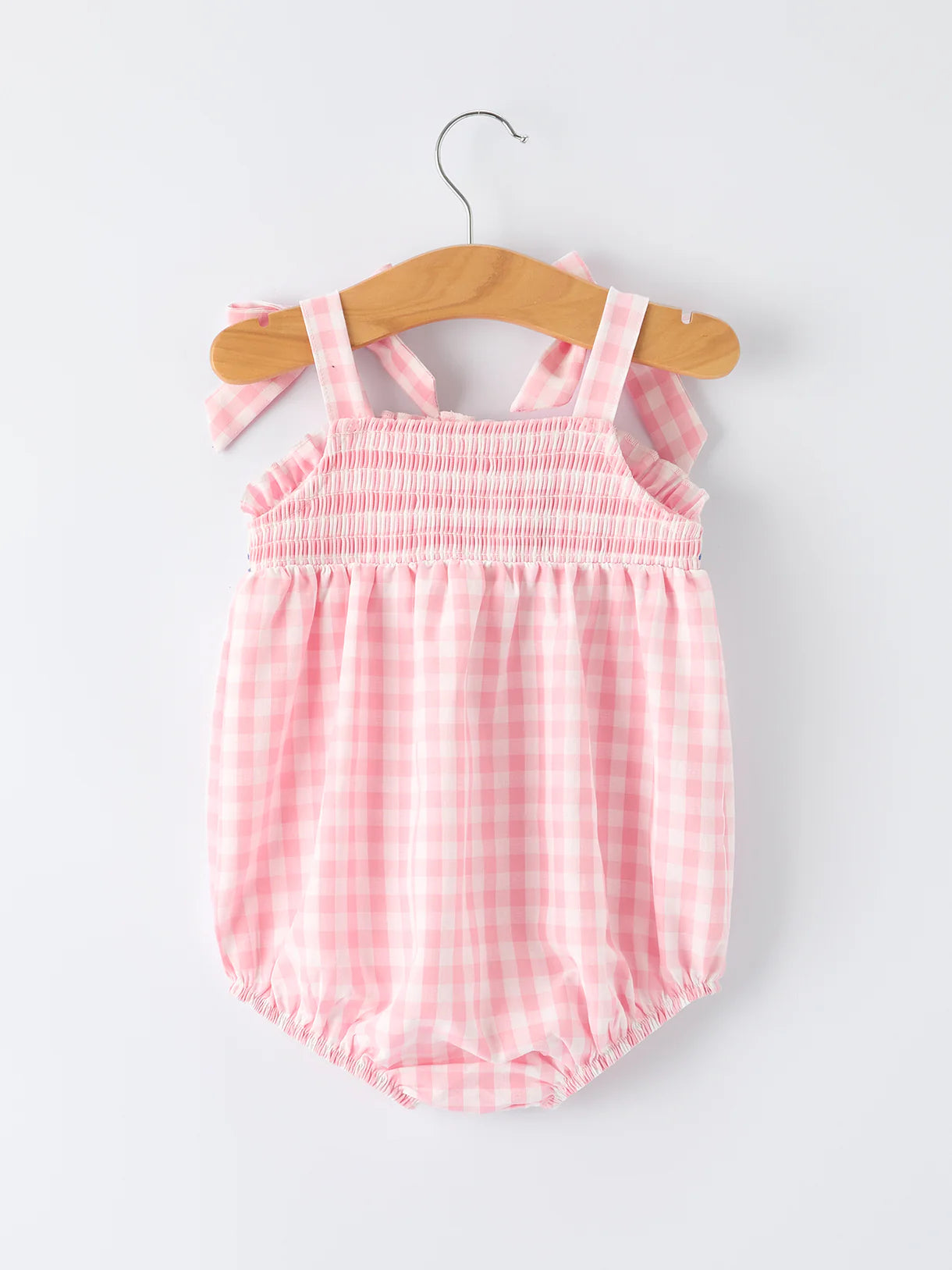 Baby Girl Strawberry Smocked Embroidery Romper 🍓🤍